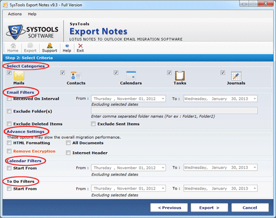 Lotus Mailbox Export 9.4